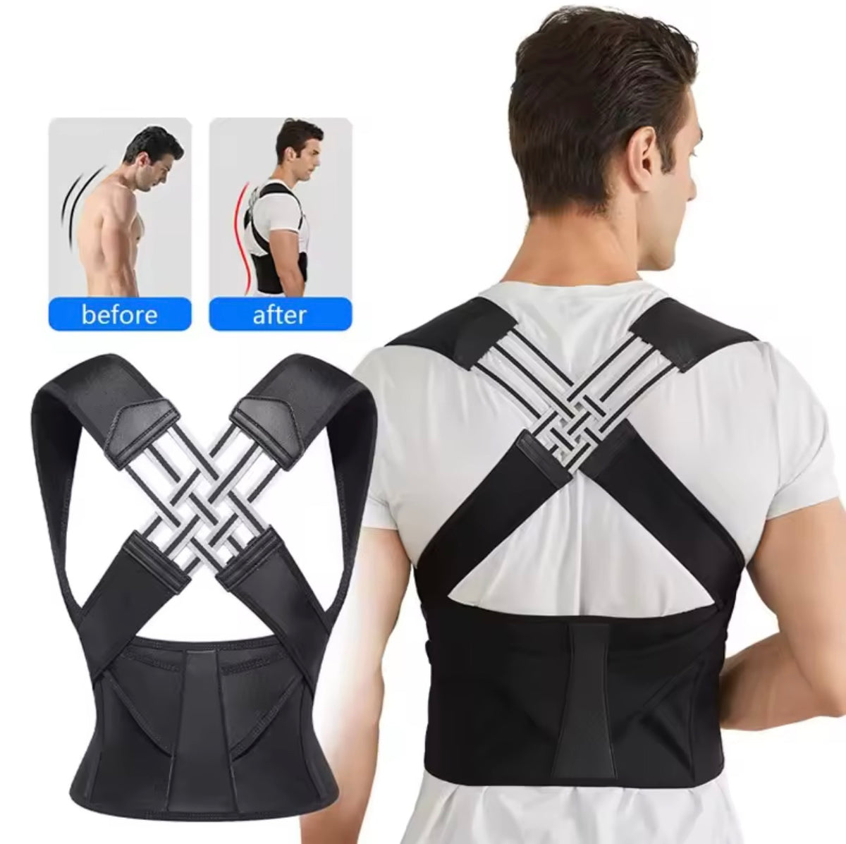 Posture Corrector - Adjustable Back Support for Better Posture