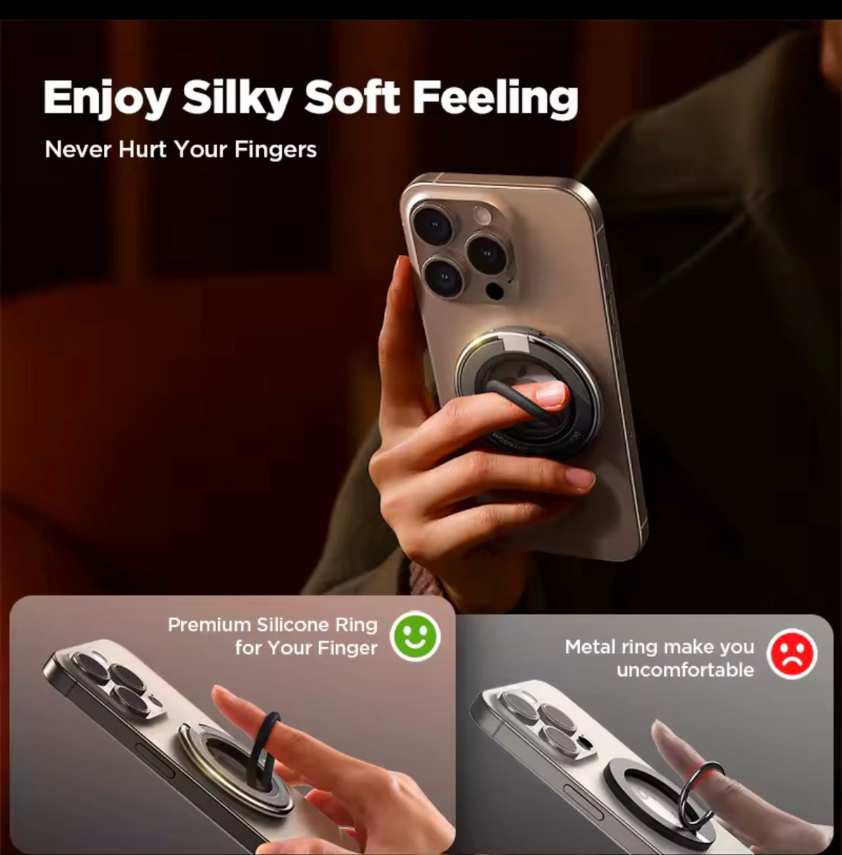 Magnetic Phone Grip - Secure Holder for Easy One-Hand Use