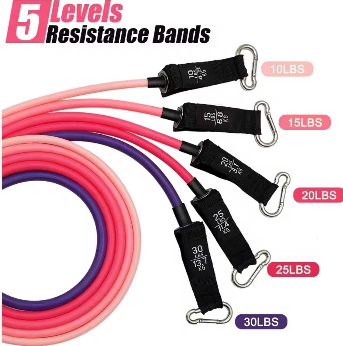 Resistance Bands Set - Portable Home Workout Bands for Strength Training