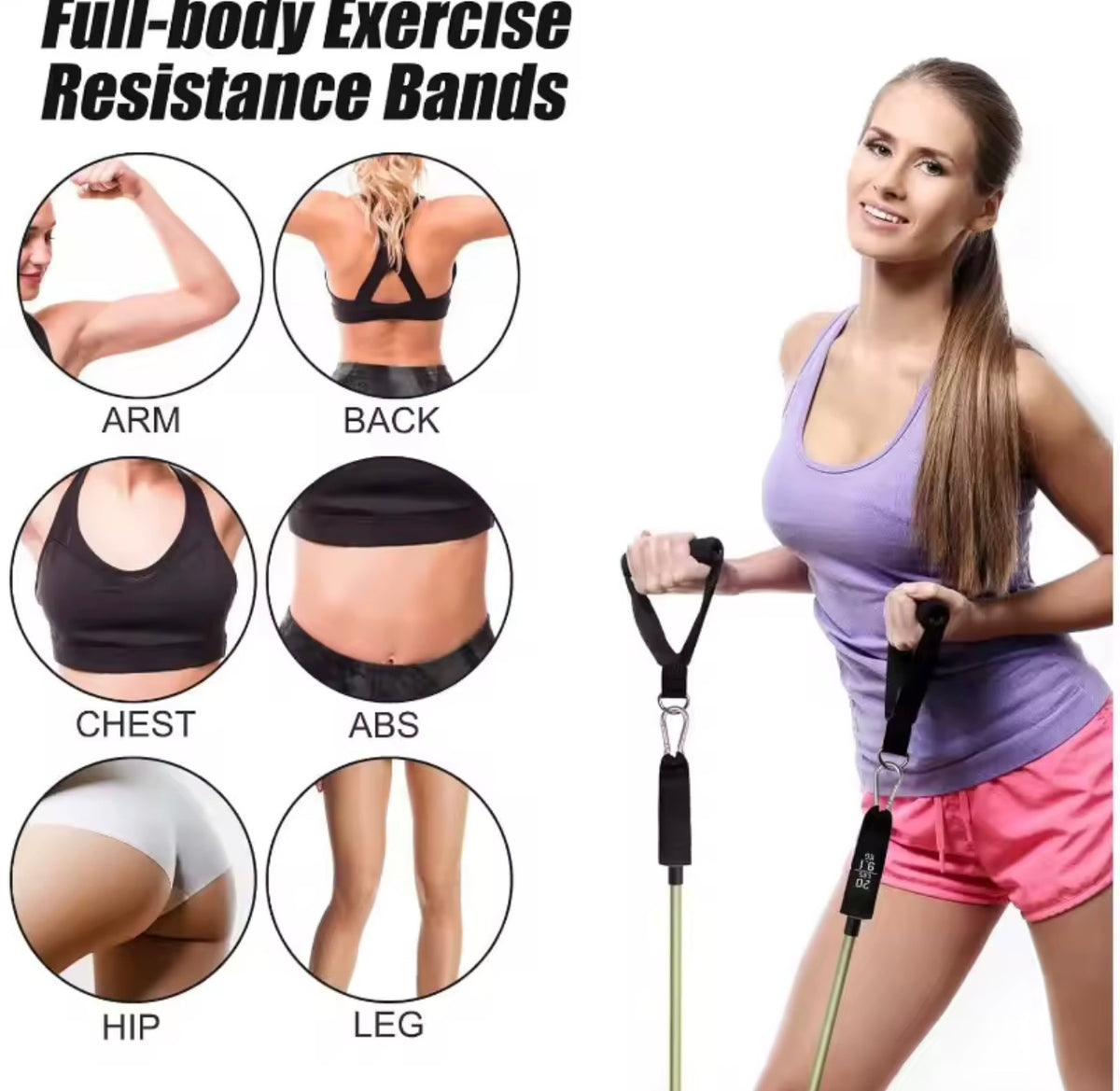 Resistance Bands Set - Portable Home Workout Bands for Strength Training