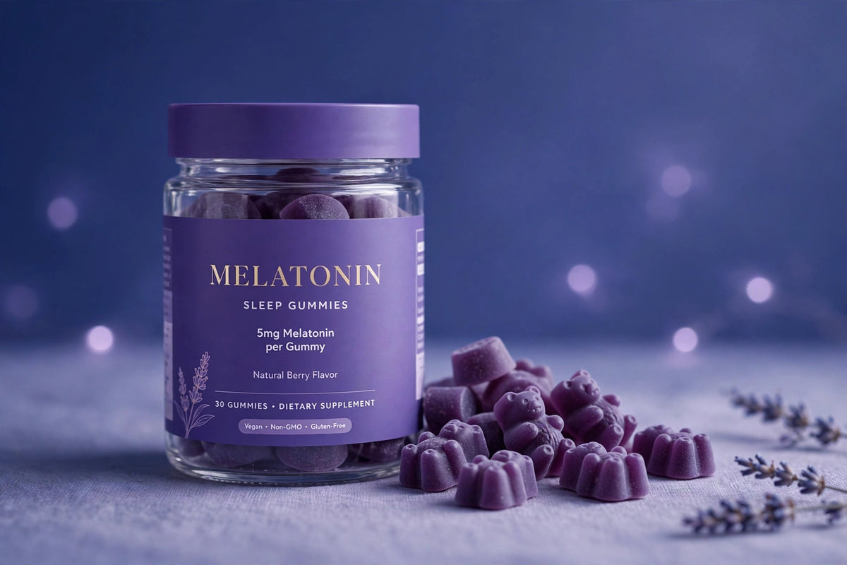 Melatonin Sleep Gummies - Fall Asleep Faster, Wake Up Rested
