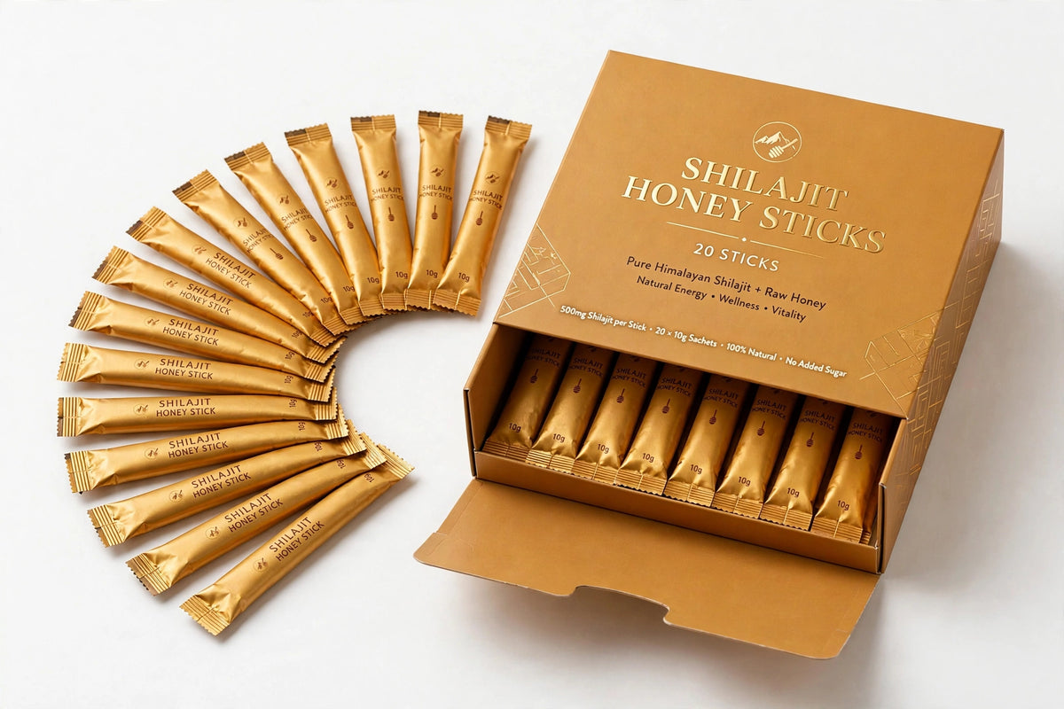 Shilajit Honey Sticks - Natural Energy & Vitality (20 Pack)