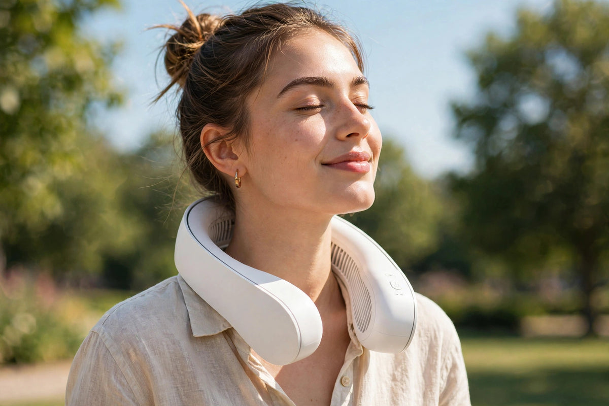 Portable Bladeless Neck Fan - Hands-Free Personal Cooling