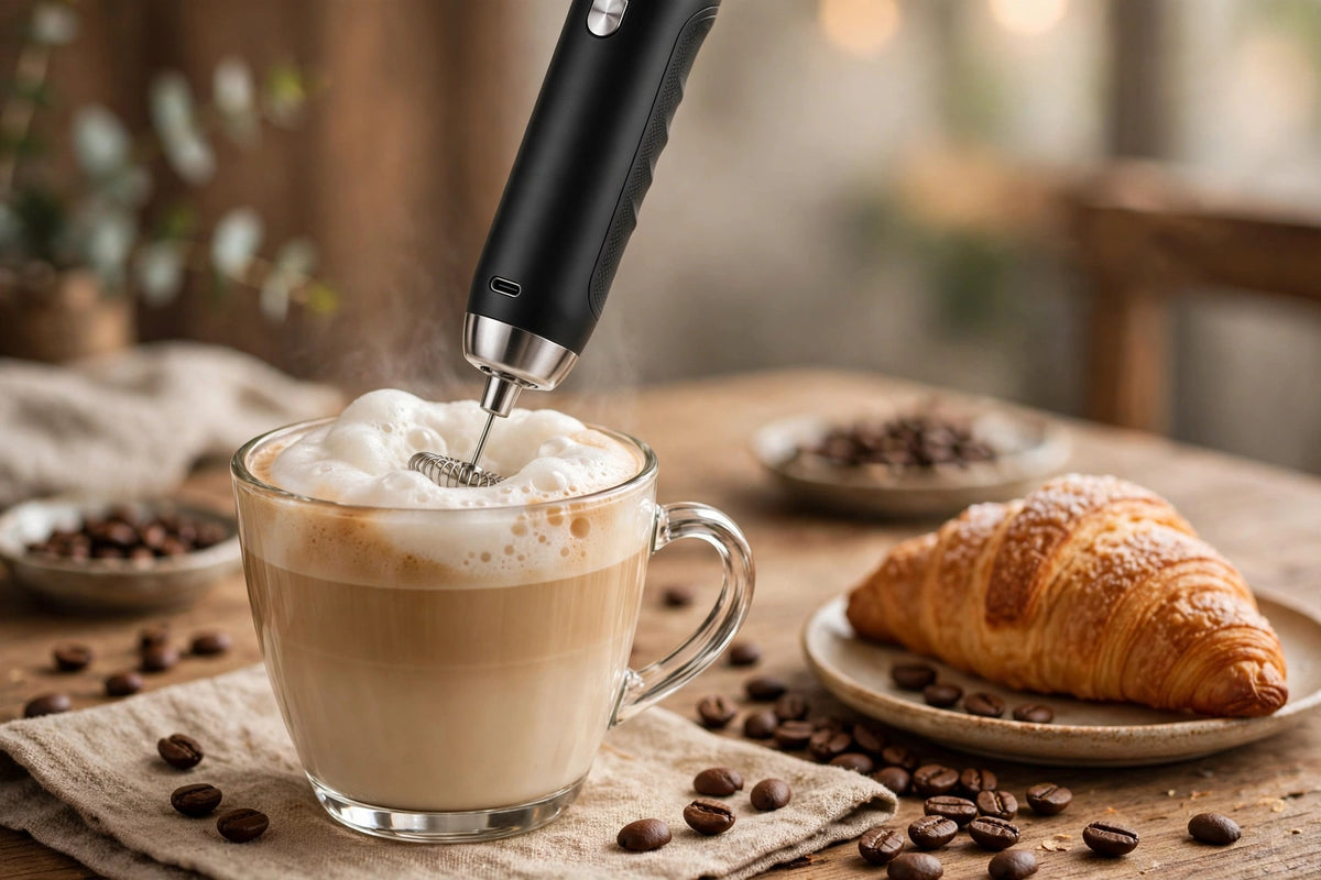 Electric Milk Frother - Handheld Coffee Foam Maker
