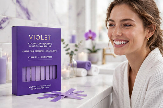 Purple Teeth Whitening Strips - Enamel-Safe Brightening Strips