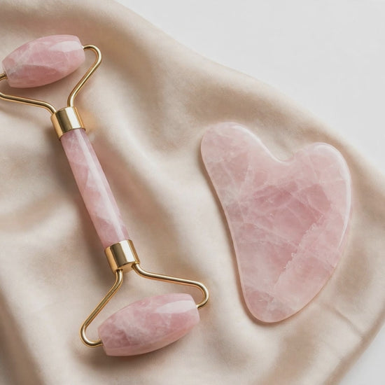 Rose Quartz Facial Set (Roller + Gua Sha)